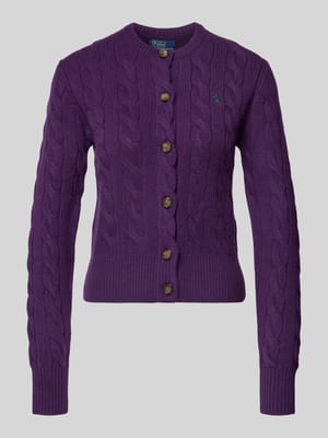 Cardigan van een mix van wol en kasjmier met labelstitching Shop The Look MANNEQUINE