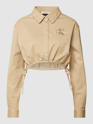Korte overhemdblouse met labelstitching Shop The Look MANNEQUINE