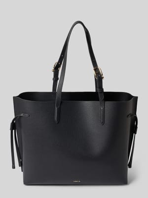Handtas in echt leer met logodetail model 'Ava' Shop The Look MANNEQUINE