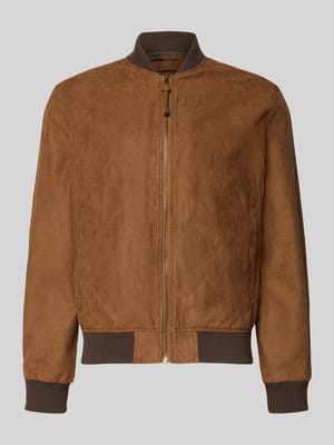 Bomberjacke in Leder-Optik mit Stehkragen Shop The Look MANNEQUINE