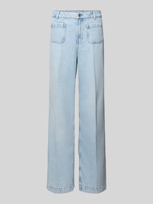 Jeansy z szerokimi nogawkami z nakładanymi kieszeniami Shop The Look MANNEQUINE