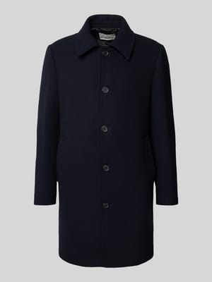 Regular fit lange wollen jas met platte kraag, model 'ARCHIVE' Shop The Look MANNEQUINE