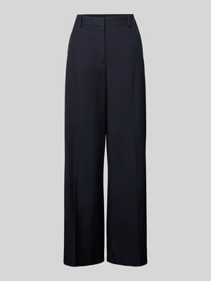 Gestreepte broek met krijtstreep van vloeiende stof Shop The Look MANNEQUINE