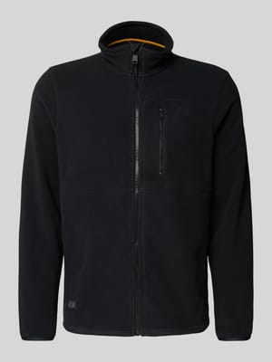 Fleecejacke mit Stehkragen und Label-Stitching Shop The Look MANNEQUINE