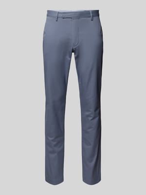 Slim stretch fit chino met riemlussen Shop The Look MANNEQUINE