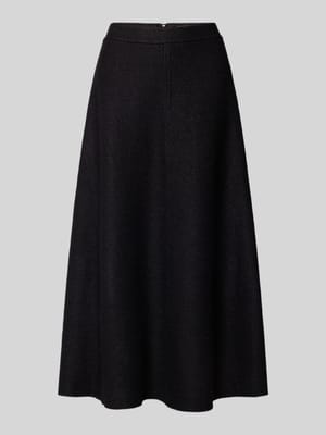 Uitlopende midirok van een mix van viscose en wol Shop The Look MANNEQUINE