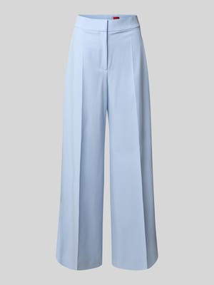 Spodnie o kroju flare i szerokiej nogawce z dodatkiem wiskozy model 'HUZILI' Shop The Look MANNEQUINE