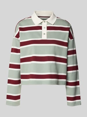 Bluzka z długim rękawem, kołnierzykiem polo i listwą guzikową Shop The Look MANNEQUINE