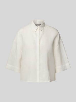 Relaxed fit linnen blouse met overhemdkraag, model 'MIRANO' Shop The Look MANNEQUINE
