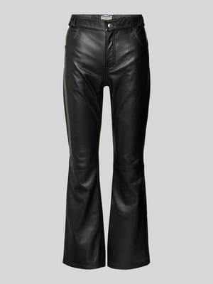 Flared Lederhose im 5-Pocket-Design Modell 'PUSH CUIR LISSE' Shop The Look MANNEQUINE