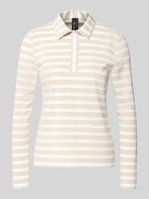 Longsleeve im Allover-Look mit Polokragen und Knopfleiste Shop The Look MANNEQUINE