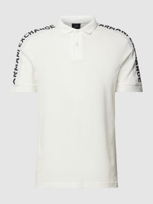 Poloshirt mit Label-Schriftzug Modell 'Shoulder Piping' Shop The Look MANNEQUINE