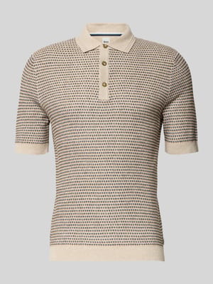 Koszulka polo o kroju slim fit w imitacji dzianiny z dodatkiem lnu Shop The Look MANNEQUINE