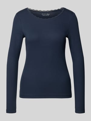 Pyjama-Oberteil in Ripp-Optik mit Spitzenbesatz Shop The Look MANNEQUINE