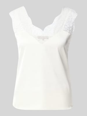 Blusentop mit Spitzenbesatz Shop The Look MANNEQUINE
