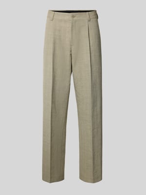 Spodnie garniturowe o kroju nowoczesnym z mieszanką bawełny i lnu Shop The Look MANNEQUINE