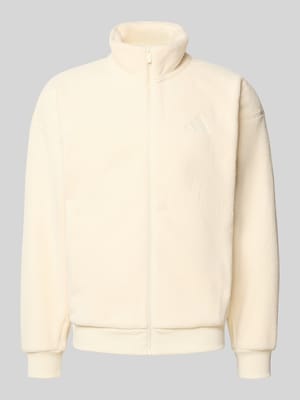 Fleecejack met opstaande kraag en labelstitching Shop The Look MANNEQUINE