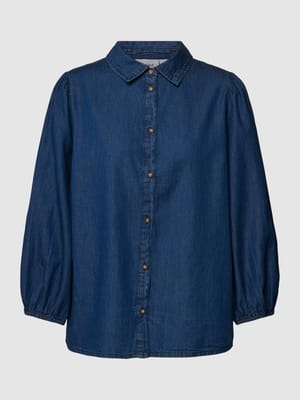 Overhemdblouse met elastische mouwboorden, model 'Shea' Shop The Look MANNEQUINE