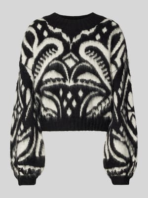 Sweter z dzianiny z prążkowanymi wykończeniami Shop The Look MANNEQUINE