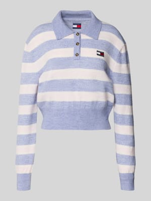 Cropped Strick-Poloshirt mit Alpaka-Woll-Anteil Modell 'TJW FLUFFY POLO SWEATER' Shop The Look MANNEQUINE