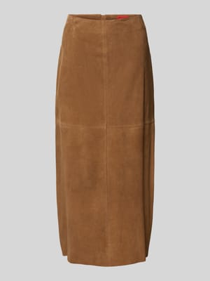 Midi-Rock aus echtem Ziegenleder Modell 'GUELFI' Shop The Look MANNEQUINE