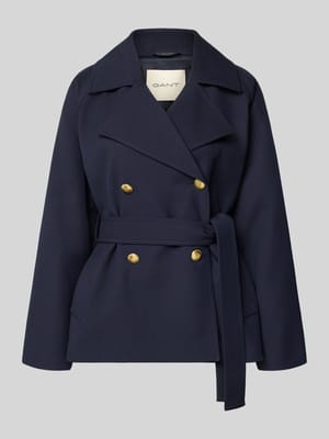Kurtka z kołnierzem z połami i wiązanym paskiem Shop The Look MANNEQUINE