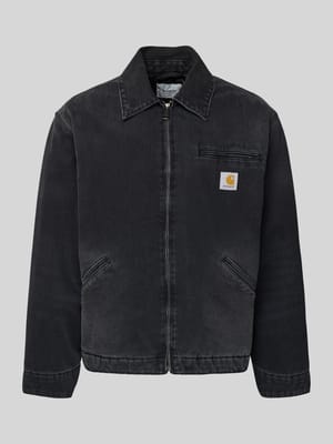 Jeansjacke mit Reißverschluss und Label-Detail Modell 'DETROIT' Shop The Look MANNEQUINE