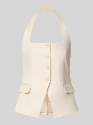 Weste aus Leinen mit Pattentaschen Modell 'BORELI' Shop The Look MANNEQUINE