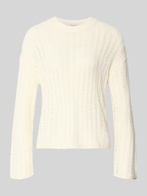Comfort Fit Strickpullover im Semitransparenter Optik Shop The Look MANNEQUINE