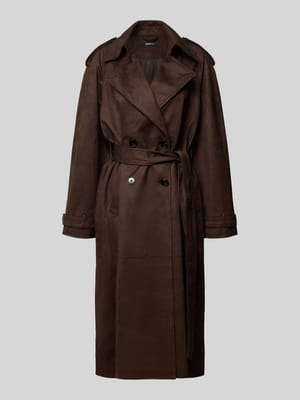 Trenchcoat met platte kraag, model 'Halita' Shop The Look MANNEQUINE