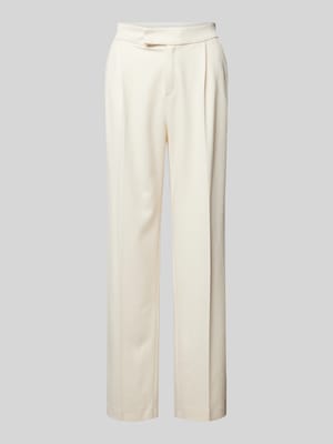 Wide leg stoffen broek met band en persplooien, model 'Mara' Shop The Look MANNEQUINE