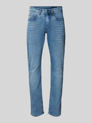 Jeansy w kroju regular fit z efektem znoszenia model 'Lyon' Shop The Look MANNEQUINE