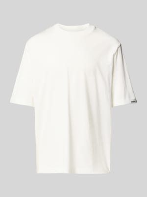 T-shirt met geribde ronde hals Shop The Look MANNEQUINE