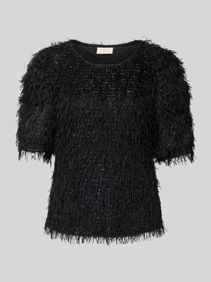 Pullover met franjes en ronde hals, model 'MARLIN' Shop The Look MANNEQUINE