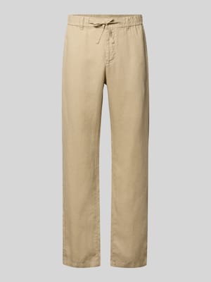 Regular Fit Leinenhose mit elastischem Bund Shop The Look MANNEQUINE