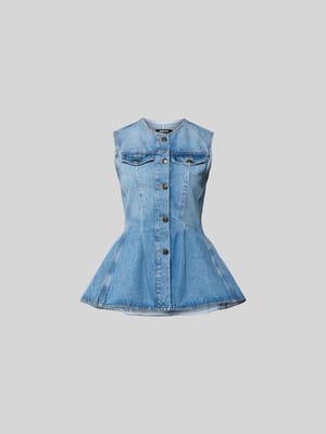 Flared Fit Top in Denim-Optik Shop The Look MANNEQUINE