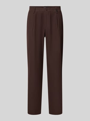 Relaxed Fit Bundfaltenhose mit Logo-Detail Modell 'Lui' Shop The Look MANNEQUINE