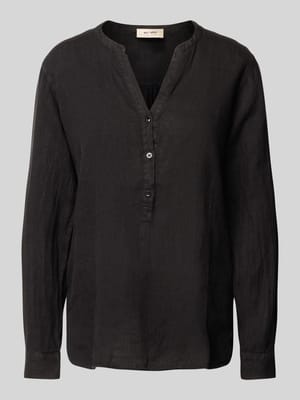 Regular Fit Leinenbluse mit Tunikakragen Modell 'Danna' Shop The Look MANNEQUINE