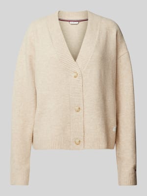 Gebreide cardigan met labelpatch Shop The Look MANNEQUINE