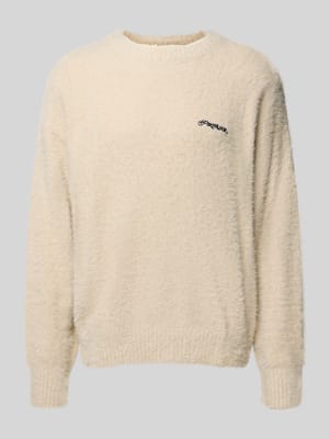 Sweter z dzianiny z okrągłym dekoltem model ‘Vernen’ Shop The Look MANNEQUINE