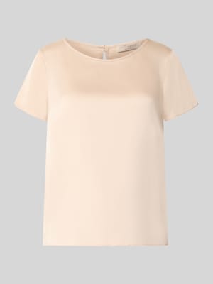 Bluse aus Satin mit Rundhalsausschnitt Shop The Look MANNEQUINE