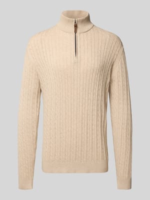 Schipperstrui met kabelpatroon en labeldetail Shop The Look MANNEQUINE