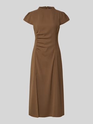 Midikleid mit Stehkragen und Raffungen Shop The Look MANNEQUINE