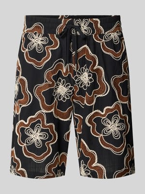 Straight Fit Shorts mit floralem Allover-Stitching Shop The Look MANNEQUINE