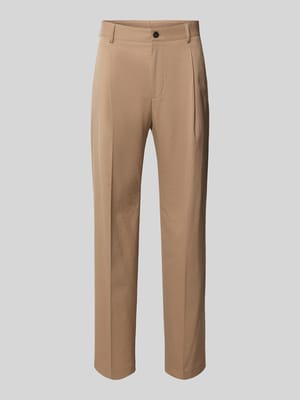 Spodnie garniturowe o kroju loose fit z dodatkiem bawełny model 'JAROD2' Shop The Look MANNEQUINE