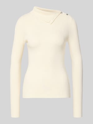 Slim Fit Pullover aus Viskose-Mix in Strick-Optik Shop The Look MANNEQUINE