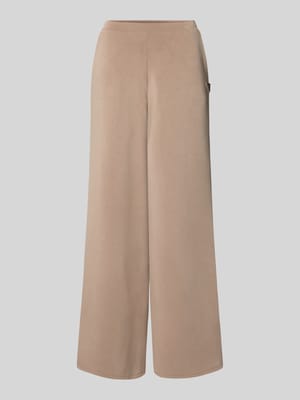 Wide leg stoffen broek met labelapplicatie, model 'OLYMPE' Shop The Look MANNEQUINE
