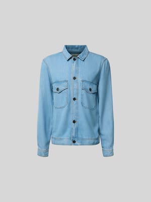 Regular Fit Hemdjacke aus reinem Lyocell Shop The Look MANNEQUINE