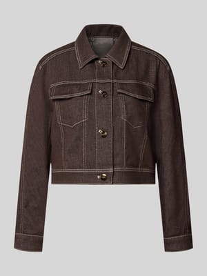 Jeansjacke mit Brusttaschen und Knopfleiste Shop The Look MANNEQUINE