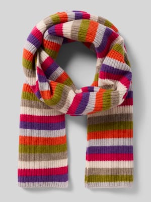 Sjaal van kasjmier met streepmotief Shop The Look MANNEQUINE